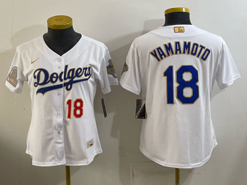 youth Los Angeles Dodgers #18 Yamamoto white Game 2026 Nike MLB Jersey 410003